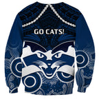 Geelong Football Sweatshirt Go Cats Aboriginal Mix Polynesian Pattern LT14