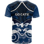 Geelong Football T Shirt Go Cats Aboriginal Mix Polynesian Pattern LT14