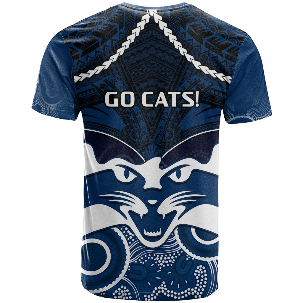 Geelong Football T Shirt Go Cats Aboriginal Mix Polynesian Pattern LT14