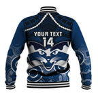 Personalised Geelong Football Baseball Jacket Go Cats Aboriginal Mix Polynesian Pattern LT14