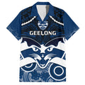 Personalised Geelong Football Hawaiian Shirt Go Cats Aboriginal Mix Polynesian Pattern LT14