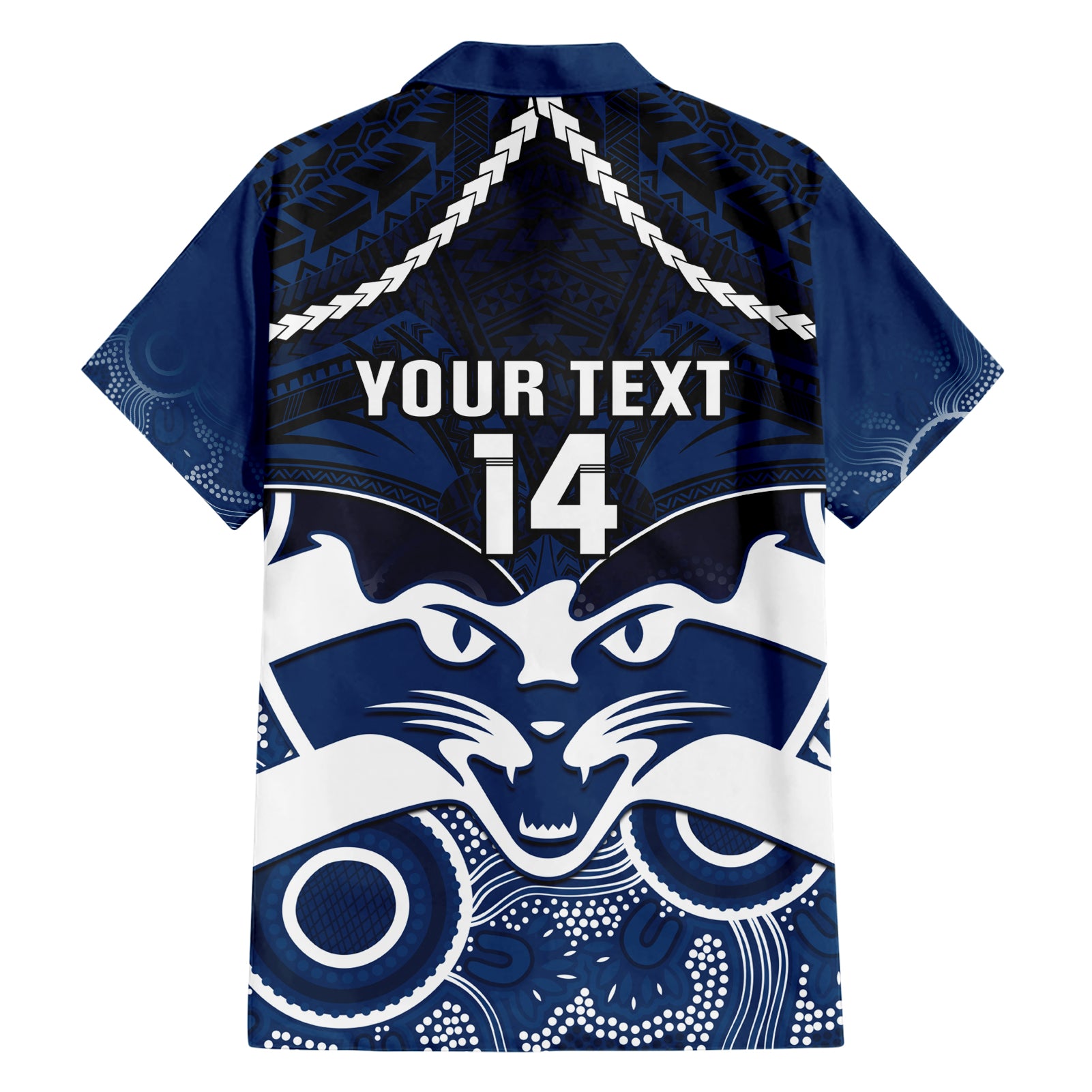 Personalised Geelong Football Hawaiian Shirt Go Cats Aboriginal Mix Polynesian Pattern LT14