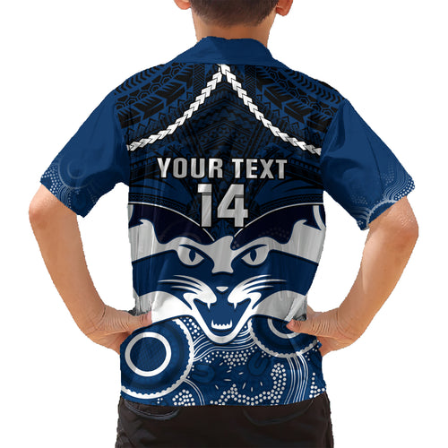 Personalised Geelong Football Hawaiian Shirt Go Cats Aboriginal Mix Polynesian Pattern LT14