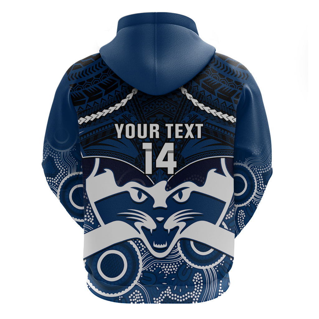 Personalised Geelong Football Hoodie Go Cats Aboriginal Mix Polynesian Pattern LT14