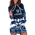 Personalised Geelong Football Hoodie Dress Go Cats Aboriginal Mix Polynesian Pattern LT14