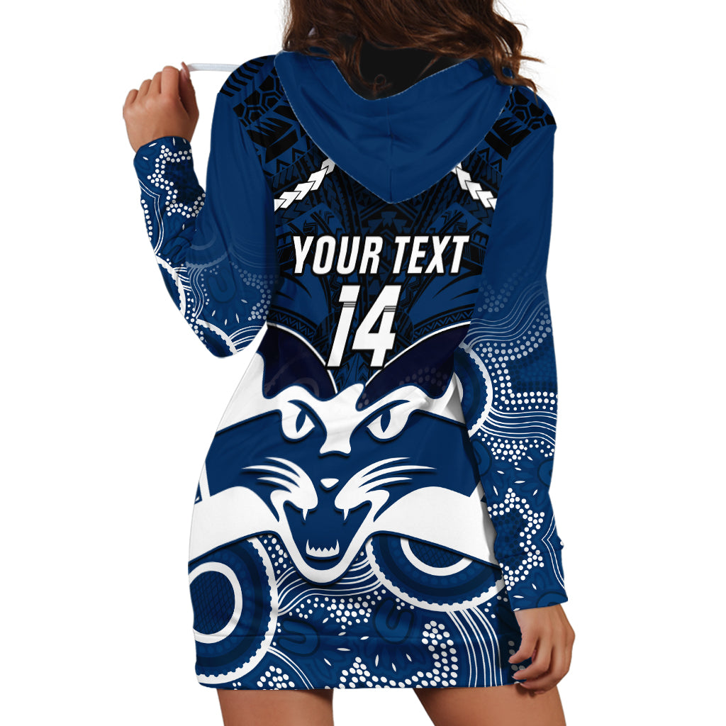 Personalised Geelong Football Hoodie Dress Go Cats Aboriginal Mix Polynesian Pattern LT14