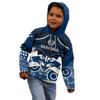 Personalised Geelong Football Kid Hoodie Go Cats Aboriginal Mix Polynesian Pattern LT14