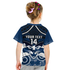 Personalised Geelong Football Kid T Shirt Go Cats Aboriginal Mix Polynesian Pattern LT14