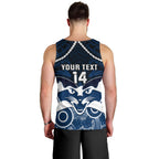 Personalised Geelong Football Men Tank Top Go Cats Aboriginal Mix Polynesian Pattern LT14