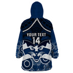Personalised Geelong Football Wearable Blanket Hoodie Go Cats Aboriginal Mix Polynesian Pattern LT14