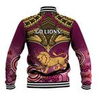 Brisbane Football Baseball Jacket Go Lions Aboriginal Mix Polynesian Pattern LT14