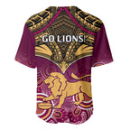Brisbane Football Baseball Jersey Go Lions Aboriginal Mix Polynesian Pattern LT14