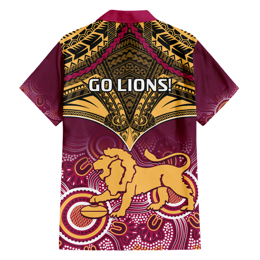 Brisbane Football Hawaiian Shirt Go Lions Aboriginal Mix Polynesian Pattern LT14