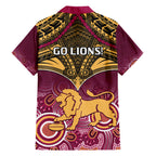 Brisbane Football Hawaiian Shirt Go Lions Aboriginal Mix Polynesian Pattern LT14