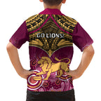Brisbane Football Hawaiian Shirt Go Lions Aboriginal Mix Polynesian Pattern LT14