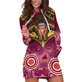 Brisbane Football Hoodie Dress Go Lions Aboriginal Mix Polynesian Pattern LT14
