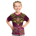 Brisbane Football Kid T Shirt Go Lions Aboriginal Mix Polynesian Pattern LT14