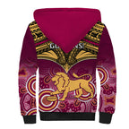 Brisbane Football Sherpa Hoodie Go Lions Aboriginal Mix Polynesian Pattern LT14