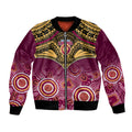 Personalised Brisbane Football Bomber Jacket Go Lions Aboriginal Mix Polynesian Pattern LT14