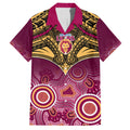 Personalised Brisbane Football Hawaiian Shirt Go Lions Aboriginal Mix Polynesian Pattern LT14