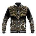 Collingwood Football Baseball Jacket Go Magpies Aboriginal Mix Polynesian Pattern LT14