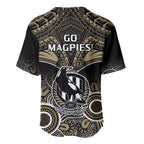 Collingwood Football Baseball Jersey Go Magpies Aboriginal Mix Polynesian Pattern LT14