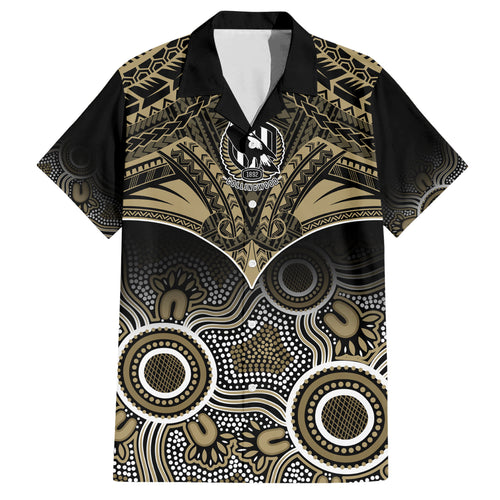 Collingwood Football Hawaiian Shirt Go Magpies Aboriginal Mix Polynesian Pattern LT14
