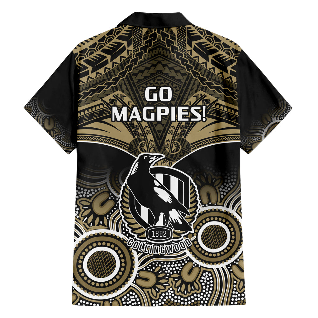 Collingwood Football Hawaiian Shirt Go Magpies Aboriginal Mix Polynesian Pattern LT14