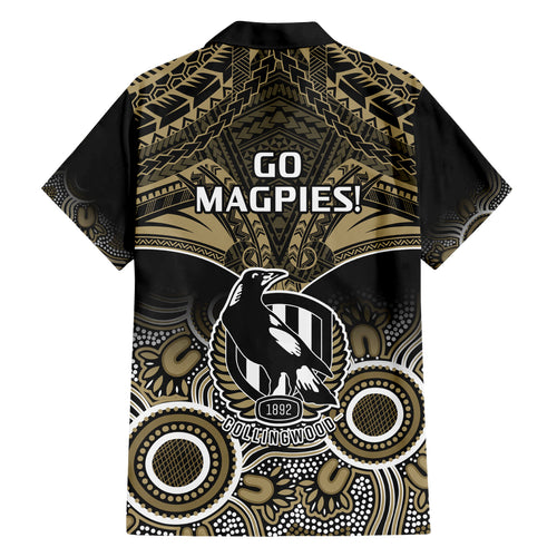 Collingwood Football Hawaiian Shirt Go Magpies Aboriginal Mix Polynesian Pattern LT14