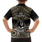 Collingwood Football Hawaiian Shirt Go Magpies Aboriginal Mix Polynesian Pattern LT14