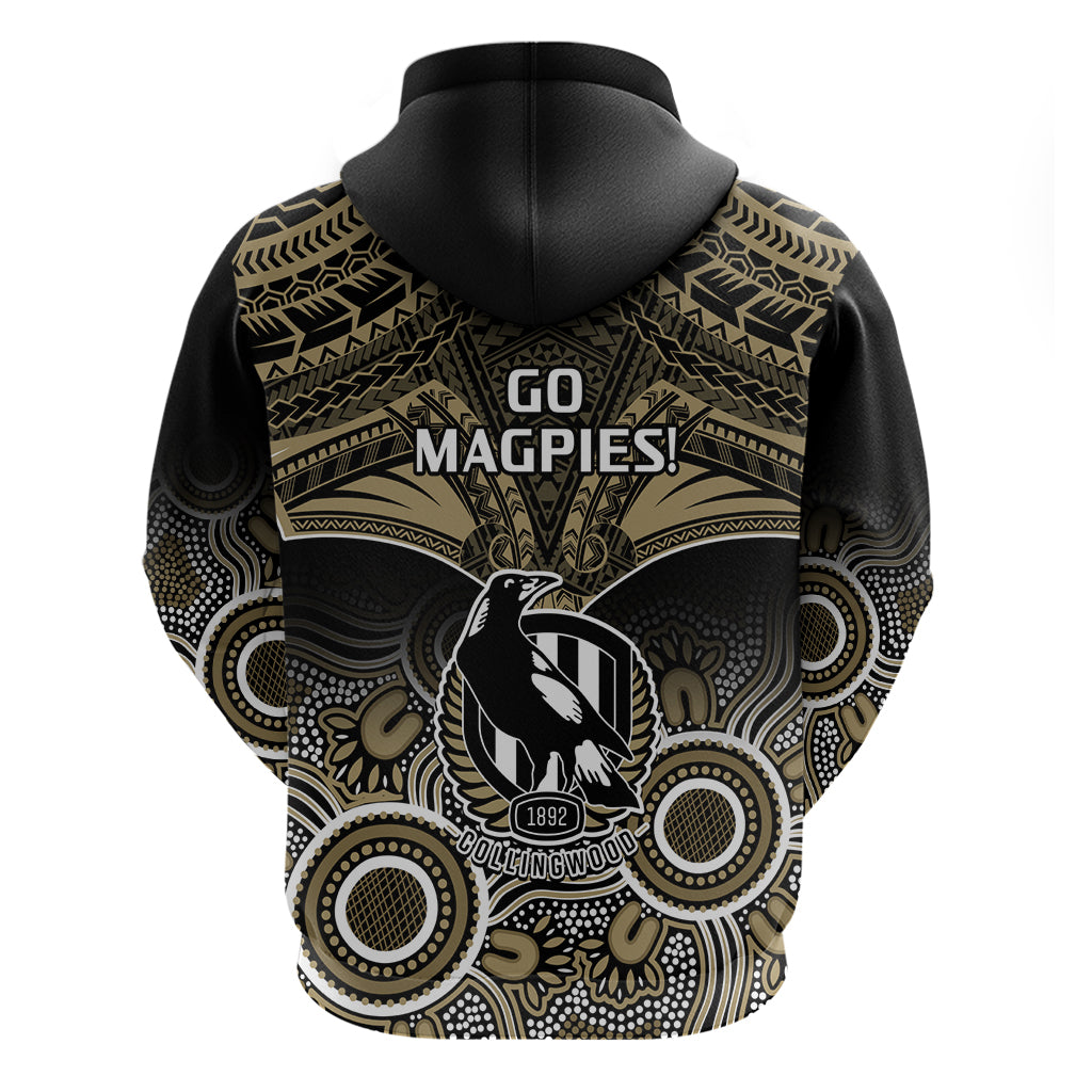 Collingwood Football Hoodie Go Magpies Aboriginal Mix Polynesian Pattern LT14