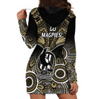 Collingwood Football Hoodie Dress Go Magpies Aboriginal Mix Polynesian Pattern LT14