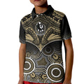 Collingwood Football Kid Polo Shirt Go Magpies Aboriginal Mix Polynesian Pattern LT14