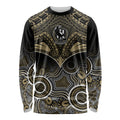 Collingwood Football Long Sleeve Shirt Go Magpies Aboriginal Mix Polynesian Pattern LT14