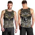 Collingwood Football Men Tank Top Go Magpies Aboriginal Mix Polynesian Pattern LT14