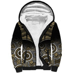 Collingwood Football Sherpa Hoodie Go Magpies Aboriginal Mix Polynesian Pattern LT14