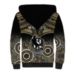 Collingwood Football Sherpa Hoodie Go Magpies Aboriginal Mix Polynesian Pattern LT14