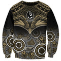 Collingwood Football Sweatshirt Go Magpies Aboriginal Mix Polynesian Pattern LT14