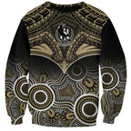 Collingwood Football Sweatshirt Go Magpies Aboriginal Mix Polynesian Pattern LT14