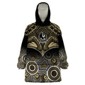 Collingwood Football Wearable Blanket Hoodie Go Magpies Aboriginal Mix Polynesian Pattern LT14