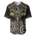 Personalised Collingwood Football Baseball Jersey Go Magpies Aboriginal Mix Polynesian Pattern LT14