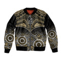 Personalised Collingwood Football Bomber Jacket Go Magpies Aboriginal Mix Polynesian Pattern LT14