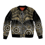 Personalised Collingwood Football Bomber Jacket Go Magpies Aboriginal Mix Polynesian Pattern LT14