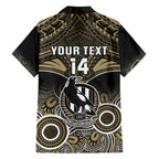 Personalised Collingwood Football Hawaiian Shirt Go Magpies Aboriginal Mix Polynesian Pattern LT14