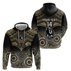 Personalised Collingwood Football Hoodie Go Magpies Aboriginal Mix Polynesian Pattern LT14