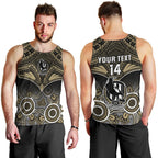 Personalised Collingwood Football Men Tank Top Go Magpies Aboriginal Mix Polynesian Pattern LT14