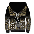 Personalised Collingwood Football Sherpa Hoodie Go Magpies Aboriginal Mix Polynesian Pattern LT14