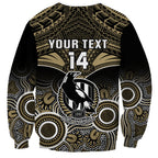 Personalised Collingwood Football Sweatshirt Go Magpies Aboriginal Mix Polynesian Pattern LT14