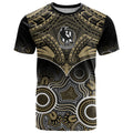 Personalised Collingwood Football T Shirt Go Magpies Aboriginal Mix Polynesian Pattern LT14