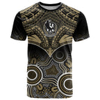 Personalised Collingwood Football T Shirt Go Magpies Aboriginal Mix Polynesian Pattern LT14